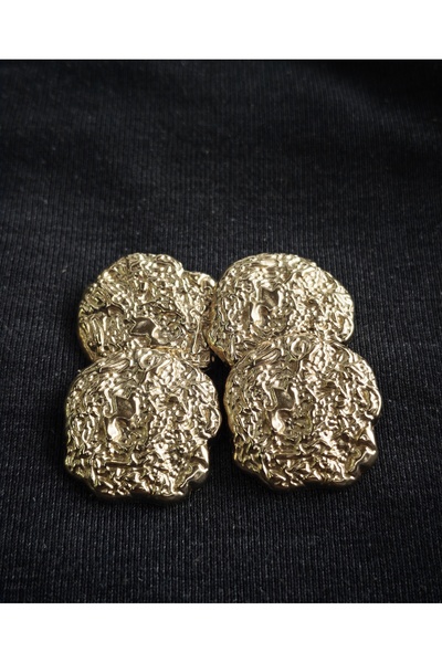 NESGO MODA Премиум каменен капак с метален златен бутон - 4 броя 34 мм 54 мм