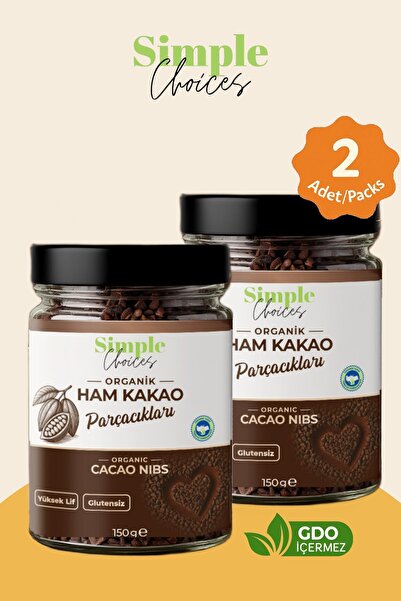 Simple Choices Organik Ham Kakao Parçacıkları 150 gr- 2li