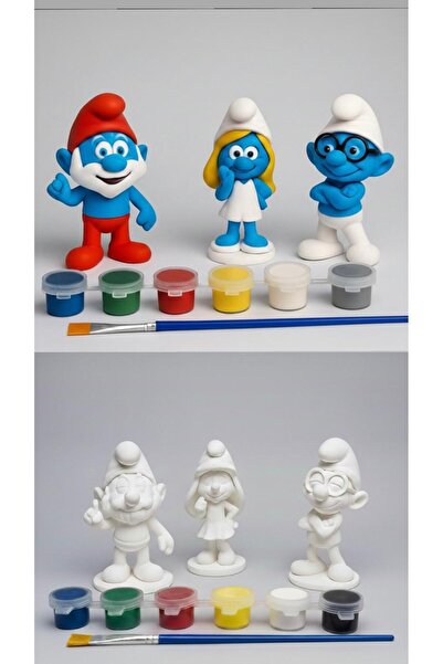 ALİS WORLD Montessori Şirinler Temalı Boyama Seti Kendin Yap Eğitici Öğretici...