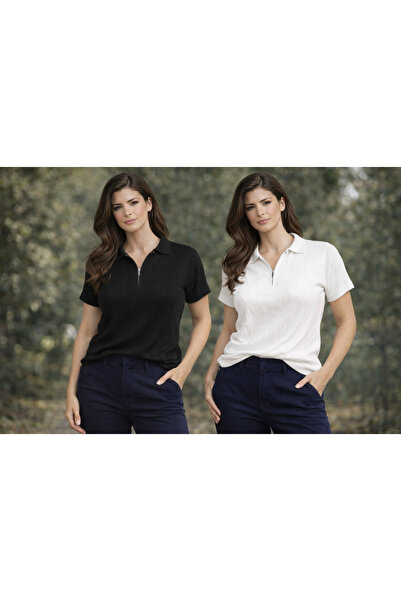 shidumanlar Set de 2 tricouri oversize basic cu fermoar, din bumbac de calita...