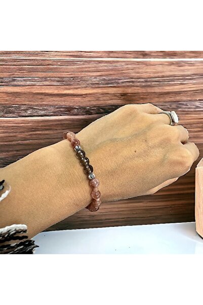 Ezera Carina Bracelet for Women with Sunstone and Smoky Quartz Crystals