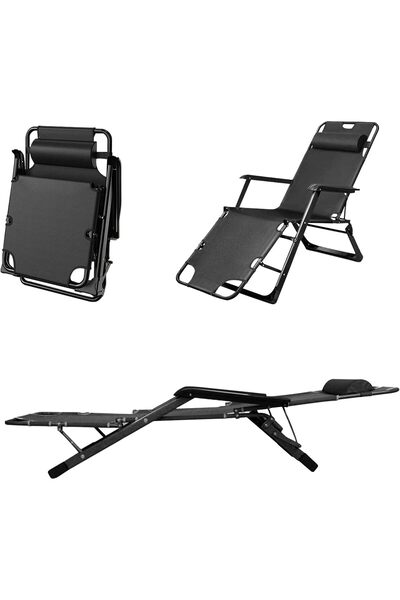 Generic كرسي تخييم قابل للطي بدون جاذبية، كرسي شاطئ قابل للطي للاستخدام الخارجي