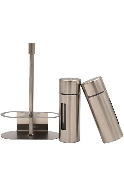 Ideal Pack Premium Stainless Steel Salt & Pepper Shaker Set with Modern Holde...