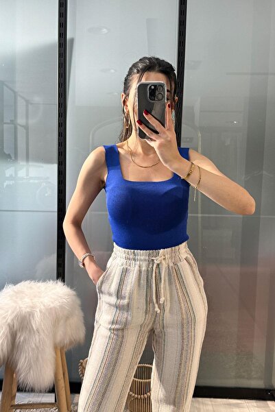 Crep Square Neck Tank Top - Cobalt Cobalt