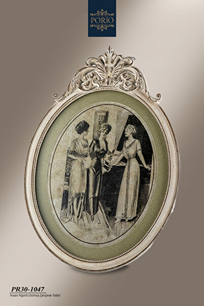 Porio Vintage Ahşap Görünümlü İnsan Figürlü 42*30 Dekoratif Çerçeve Pano Tabl...