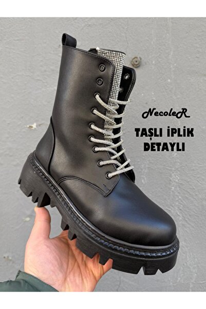 Neco Stone-Detail High-Sole Women's Boots (400)