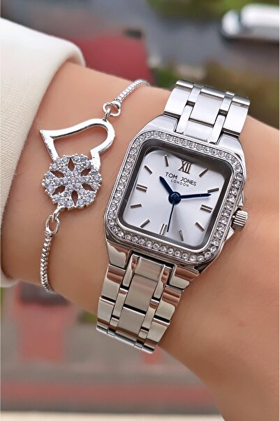Tom Jones Brand Original - Silver Color - 2 Year Warranty Square Women's Wris...