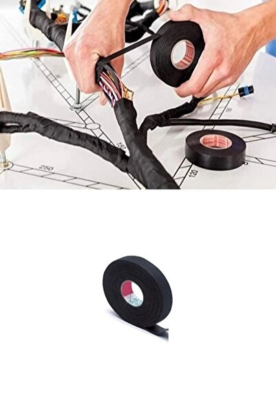 GÜZELYÜZ AVM Bez Bant Tüysüz Yanmaz Kumaş Kablo Sarma Bandı 19mmx10 metre Bant