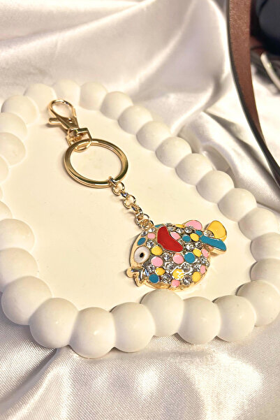 Luxe Loom Zarafetin Işıltısı Zirkon Taşlı ve Renkli Balık Figürlü Çanta Akses...