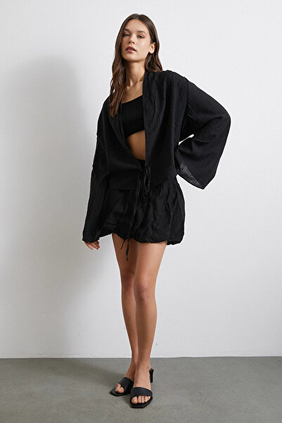 TRENDQUEL Lined Balloon Skirt Black