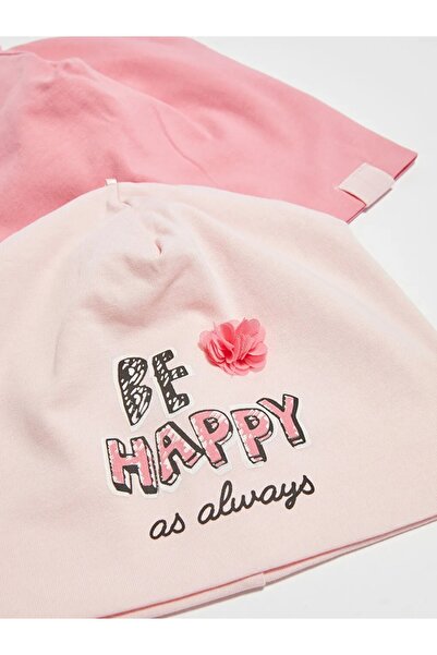 LC Waikiki LCW baby Pembe Pamuklu Kız Bebek Bere 2'li