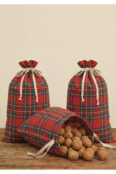 MiniStand Scottish Plaid Fabric 3-Piece Multi-Purpose Storage and Organizatio...