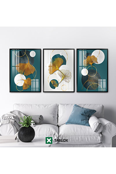 TABLOX Set de pictură MDF estetică artistică de lux, cu 3 bucăți, cu rame din...