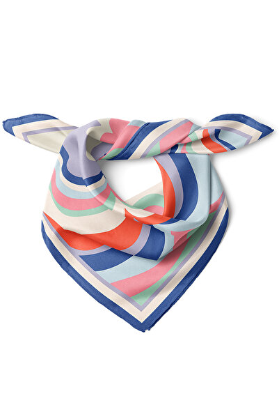 nehir eşarp Renkli Dalga Desen Fular Bandana 50x50 Cm
