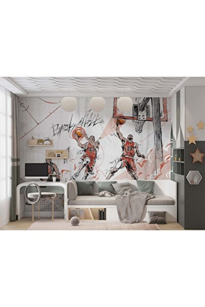 Grown Karikatüristik Basketbol Spor Temalı Duvar Kağıdı
