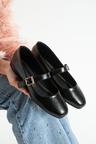 Samira حذاء باليه نسائي مسطح بمشبك - موديل كلاسيكي خالد