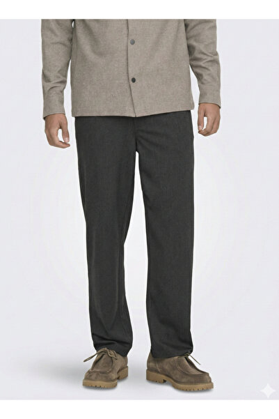 Only & Sons Мъжки панталони в тъмно сиво меланж 22035989
