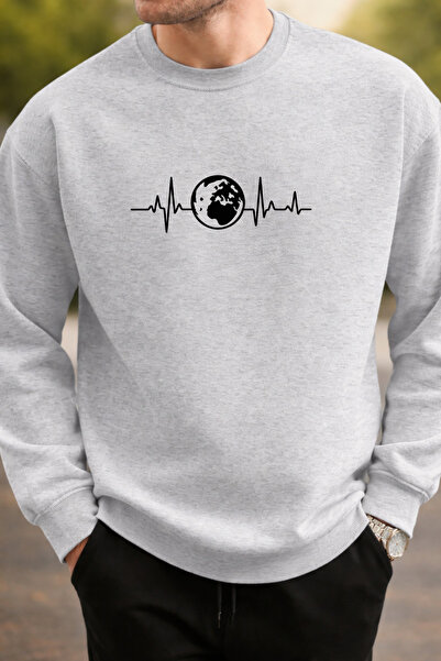 Pink Sky Unisex oversized Βαμβακερό με τύπωμα Φούτερ Earth