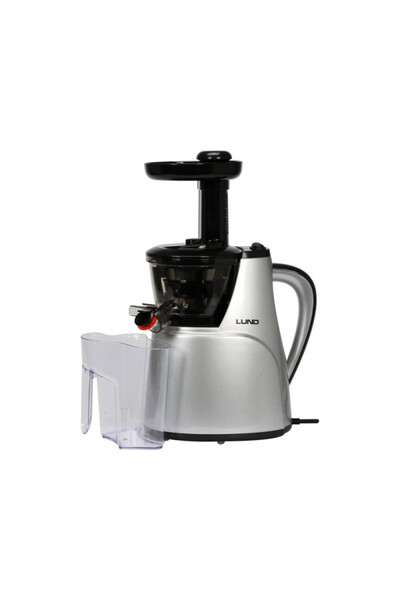 LUND Slow Juicer 150W, 3 Filters, Cleaning Brush, Pulp Container, Silver/Black