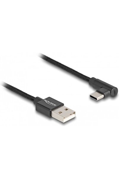 DELOCK USB 2.0 Cable Type-A male to USB Type-C™ male angled 2 m black