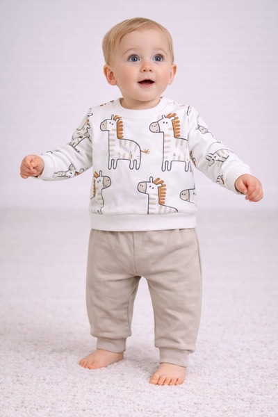 MORE KIDS Lower Upper Set Seasonal Set Baby Boy Set Suspender Zebra 2-Piece S...