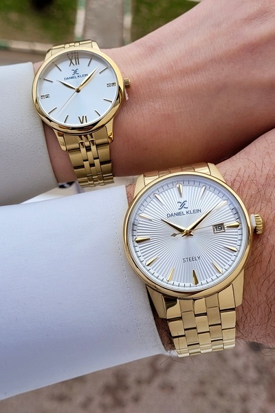 Daniel Klein Altın Renk 2 Yıl Garantili Sevgili Çift Kol Saati