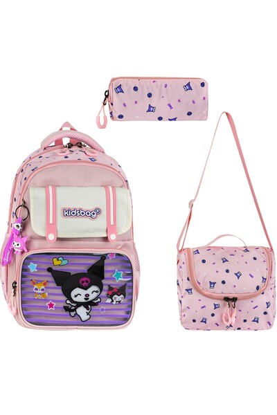 Çınka Bags Water Resistant Fabric Backpack Set with Back Support, Lunch Box a...