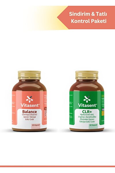 VİTASENT 2'li Sindirim & Tatlı Kontrol Paketi – CLR+ Hyaluronik Asit + Balance