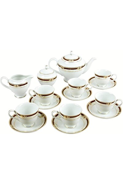PEGGY OLIVER Seattle Collection 17 Pcs Tea Set Real Gold Plated