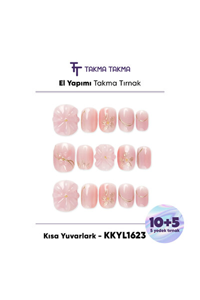 Takma Takma L Beden KKYL1623 Kısa Yuvarlak 15'li Tekrar Kullanılabilir El Yap...