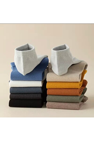 Lin Collection 10 Pairs Economical Pack Unisex Solid Color Short Booties Socks