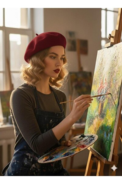 sema aksesuar Women's Painter Beret French Hat - Valentine's Day Gift