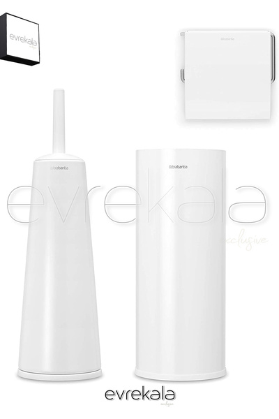 Brabantia Evrekala Bathroom Set Toilet Brush, Paper Holder and Storage Box Se...