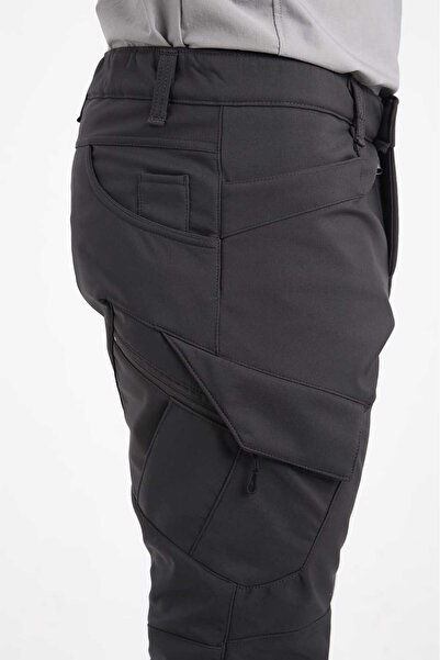 Valensco Softshell antrasit erkek içi polarlı su, rüzgar geçirmez kargo cep p...