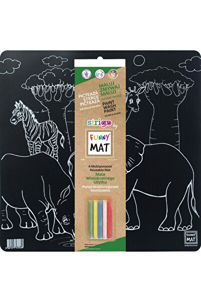 Funny Mat PLANȘĂ REUTILIZABILĂ 40x40cm + CADOU CRETA COLORATA