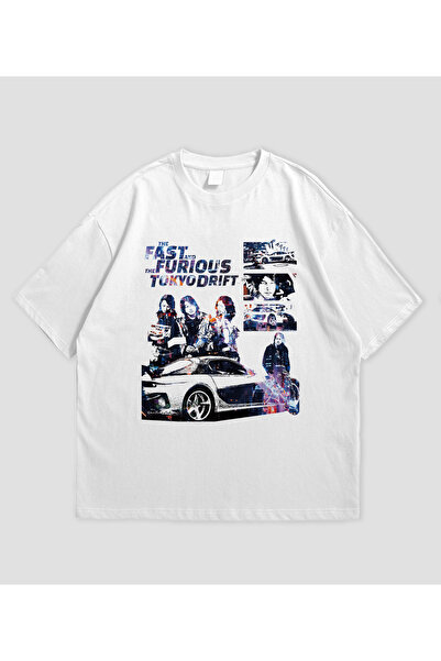 SVART WEAR Γρήγοροι και Επικίνδυνοι Τόκιο Ντριφτ με τύπωμα oversized Μπλουζάκ...