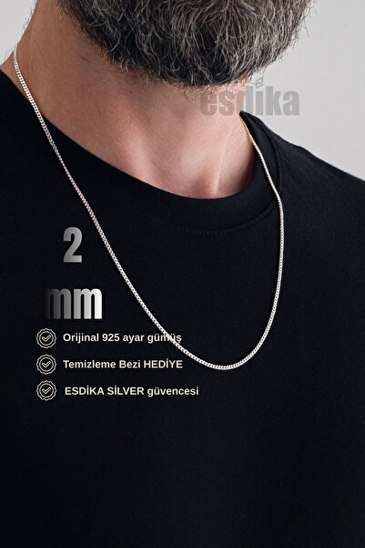 esdika 2MM GURMET GÜMÜŞ KOLYE ZİNCİR • 925 AYAR GÜMÜŞ • PREMİUM STERLİNG SİLVER
