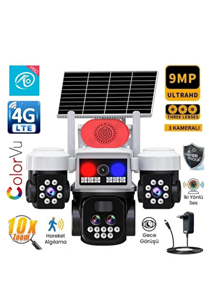 Yenimiyeni O-Kam Pro Solar Güneş Enerjili 4G Sim Kart Özellikli 3 Kameralı Ul...