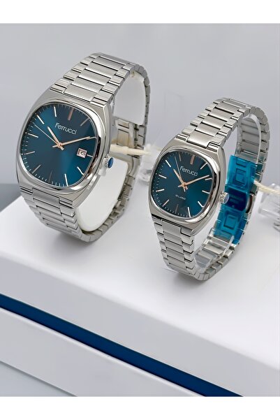 Ferrucci Steel Cord Functional Lover Couple Wristwatches + Bracelet Gift