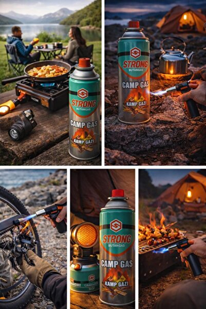 Strong 400 ML 227GRAM PROPAN BOTAN GAS KAMP GAZI PÜRMÜZ GAZI CAM GAZ KAMP OCA...