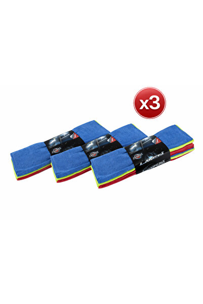 Carmex Carmax microfiber car wash mitt 40 x 30 cm - 9 piece set (3 x 3) for c...