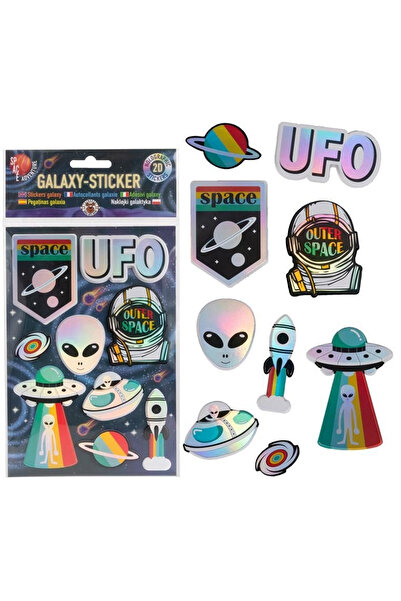 Trendhaus Holographic galaxy stickers, 9 pcs/sheet -