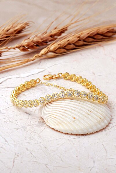 Sümer Telkari 4 mm Elmas Montürlü 925 Ayar Gümüş Bileklik