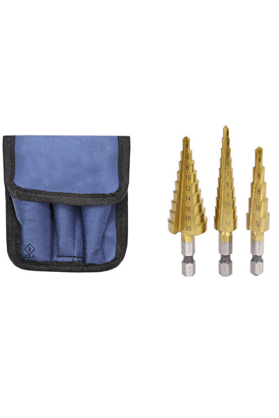 zola Set of tapered drills, Zola®, 3 different sizes 20-4/12-3/12-4, HSS stee...
