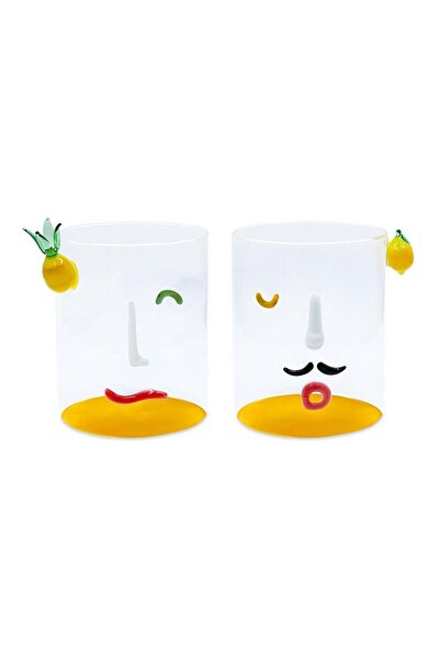 Baci Milano Romeo&Giulietta Set of 2 Glasses Glass Yellow 370 ml