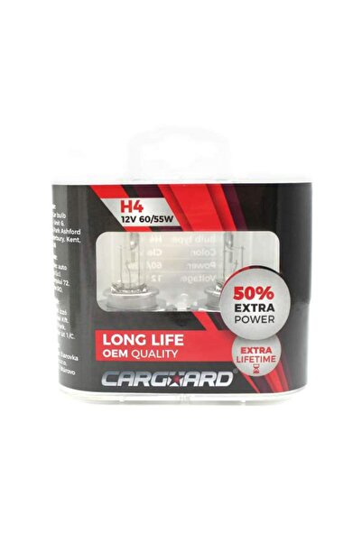 CarGuard Set de 2 becuri Halogen H4, 55W, +50% Intensitate - LONG LIFE -