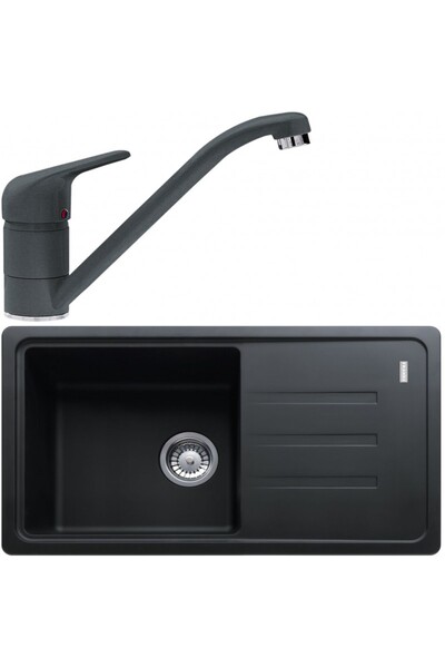 Franke Fragranite Sink Package BSG 611-78 S + Novara Plus Black Faucet 780X43...
