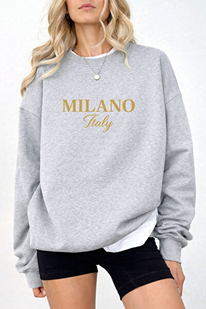 Pink Sky Unisex Oversized Cotton Printed Sweatshirt Milano Italy