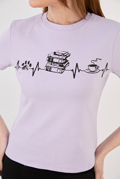 ZAZZONİ Printed Short Sleeve Women's T-Shirt