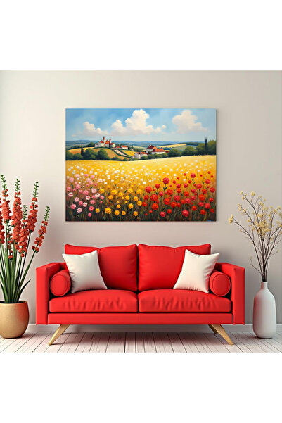 Printees Tablou - Câmpul de lângă sat - Canvas pe șasiu